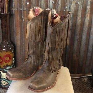 Twisted X fringe boots